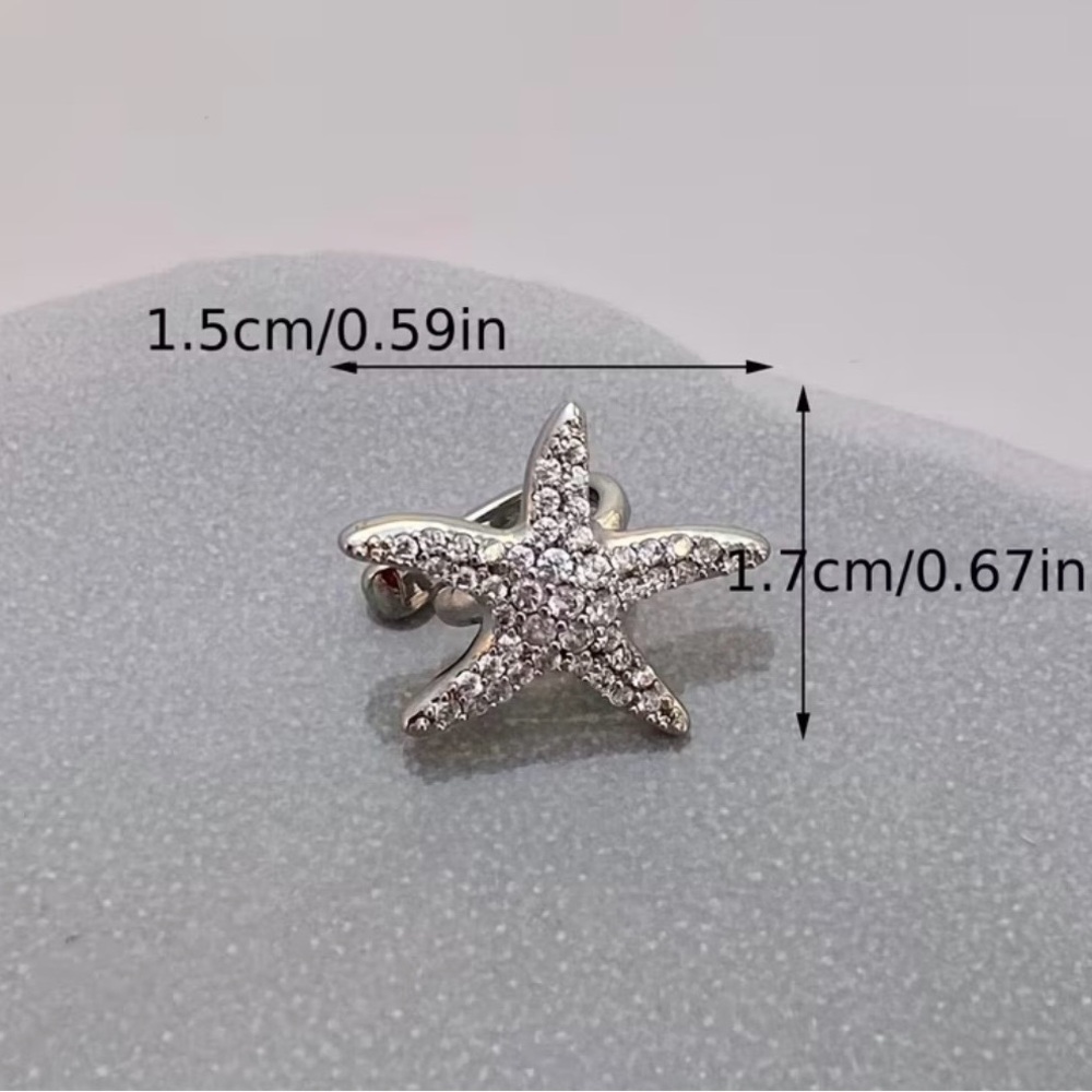 Elegant Silver Starfish Ear Cuff - Picture 2 of 3